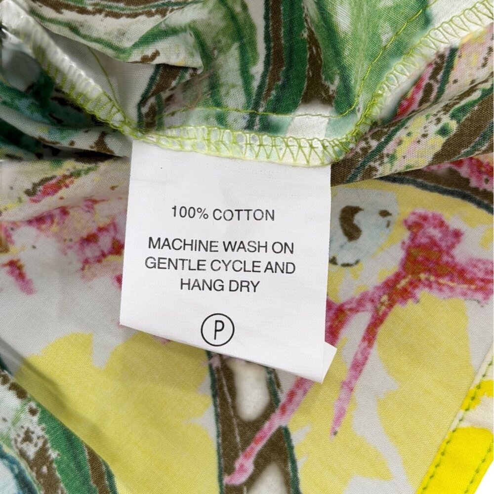 Marie Oliver Women XXS Willis Top Puff Sleeve Cotton Eden Floral Green Yellow - Picture 5 of 7
